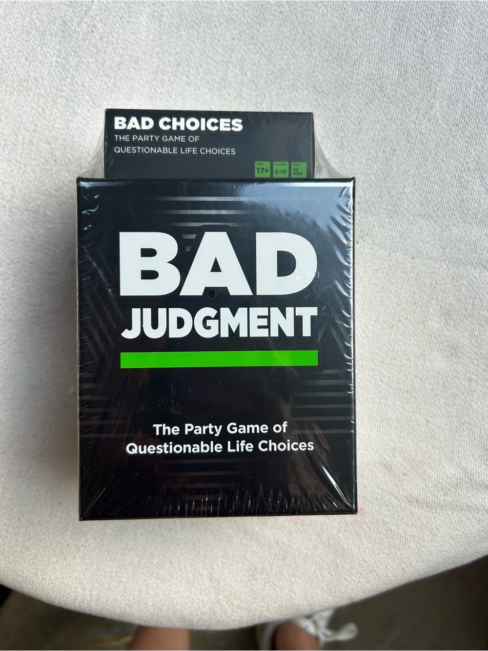 Adult Bad Judgment Party Card Game with expansion pack